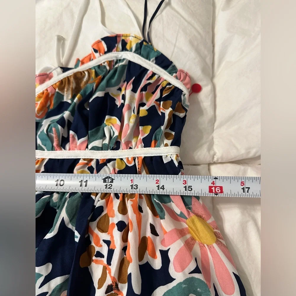 Lush Sweetheart Tie Back Floral Maxi Dress in Navy and Pink - NWOT - Size S - Picture 10 of 11